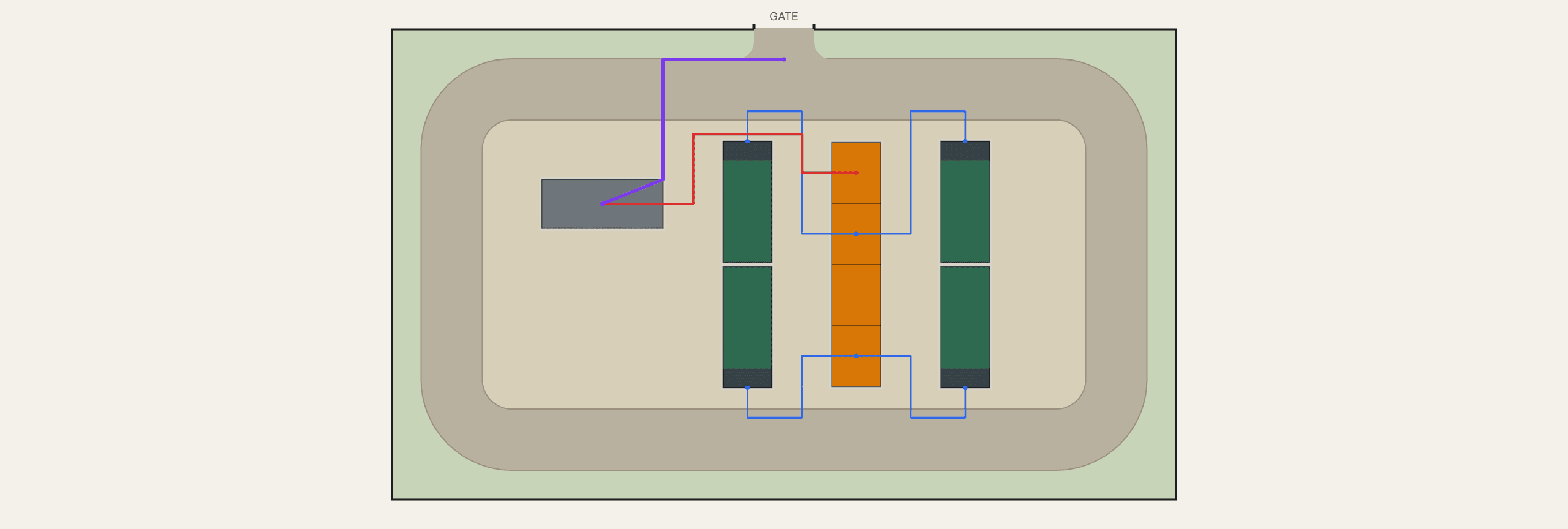 10 MW / 25 MWh BESS site layout — 4 DC blocks on 0.23 acres