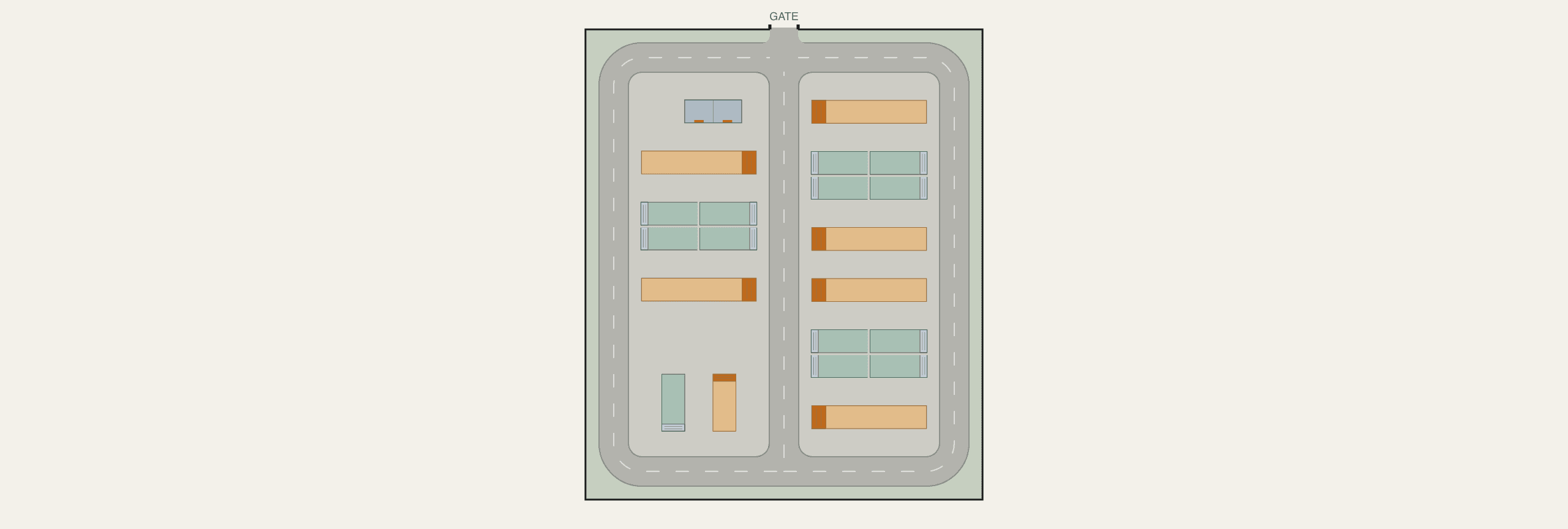 10 MW / 50 MWh BESS site layout — 8 DC blocks on 0.26 acres