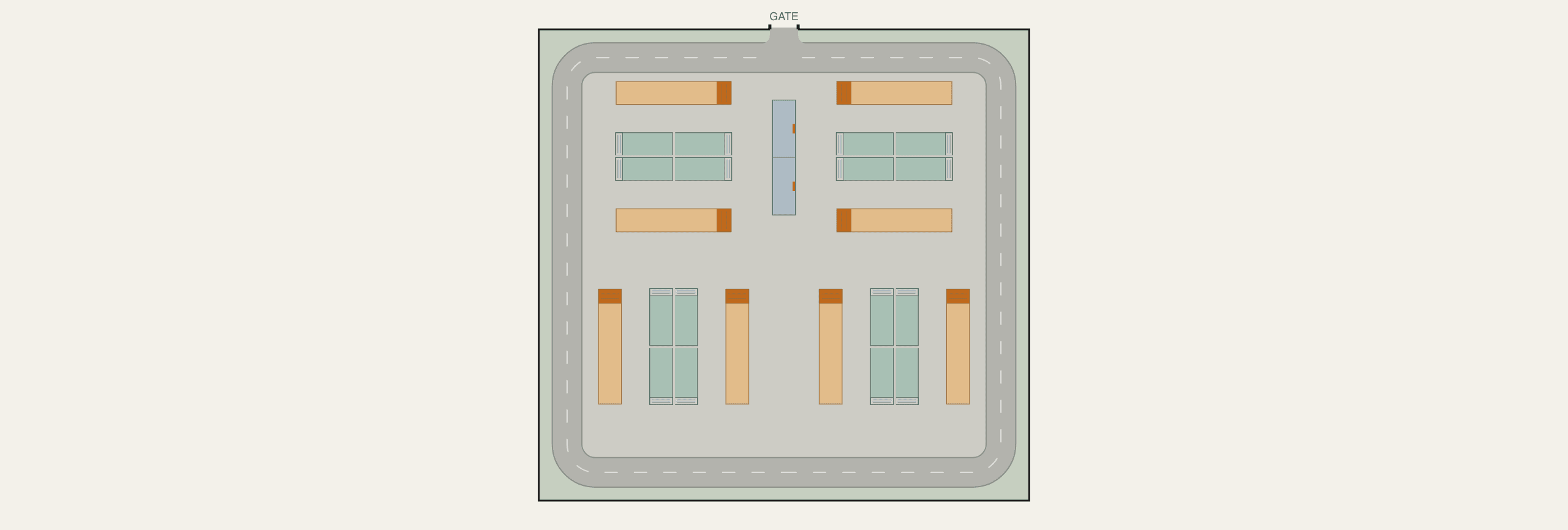 25 MW / 50 MWh BESS site layout — 8 DC blocks on 0.4 acres