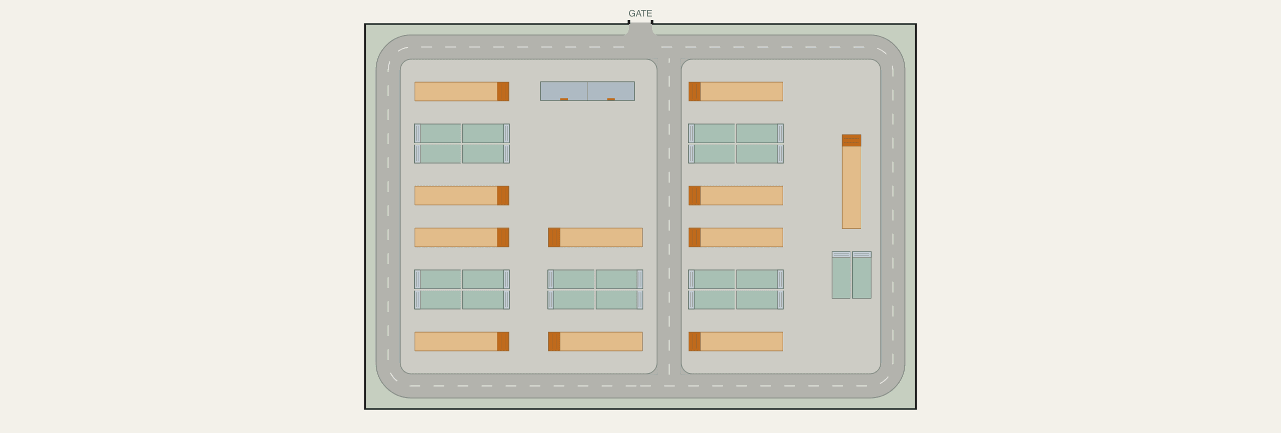 50 MW / 200 MWh BESS site layout — 32 DC blocks on 0.76 acres